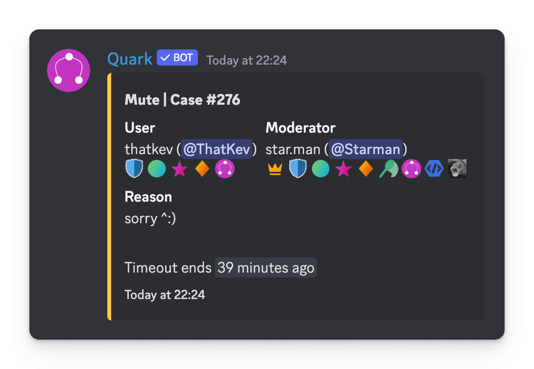 Moderation Log - Timeout